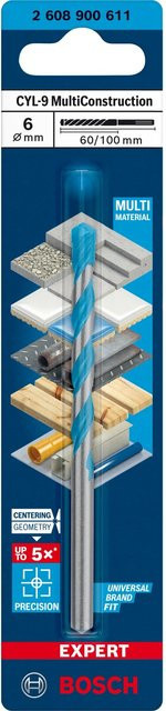 Bosch Expert CYL-9 MultiConstruction Bohrer mit Carbide-Spitze Durchmesser: 6 mm, Länge: 100 mm für Dreh- und Schlagbohrer - Bild 2