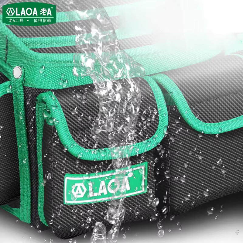 LAOA Plus Size Elektriker-Hüfttasche aus schwarzem 1680D-Oxford-Stoff als multifunktionale Werkzeugtasche - Bild 5