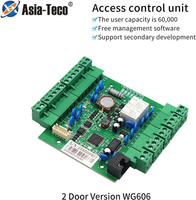 Asia-Teco Mini TCP/IP Wiegand 26/34 Netzwerk-Zugangskontrollpanel für doppeltes Türzugang in Grün - Bild 1