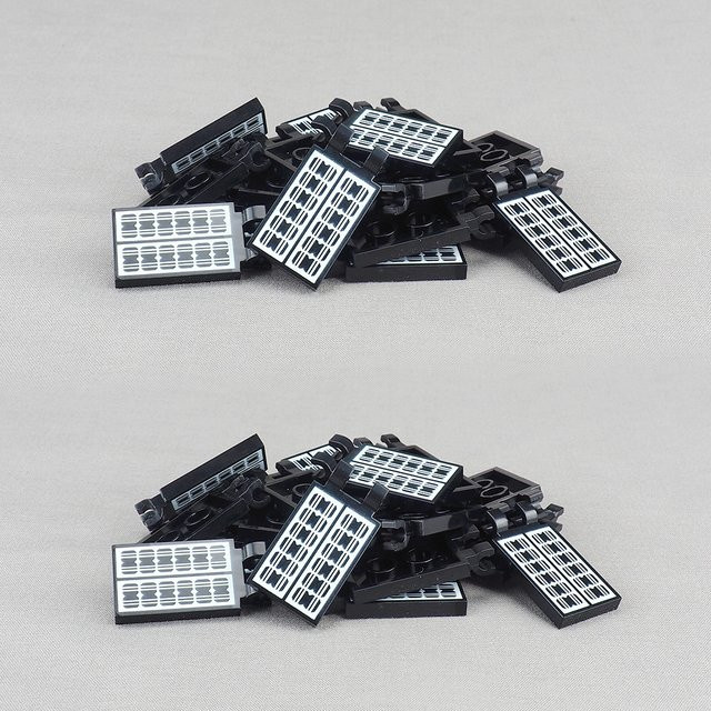 SixBricks Solar Panels Muster Bausteine Set, 10 Stück, Schwarz, Kunststoff - Bild 1