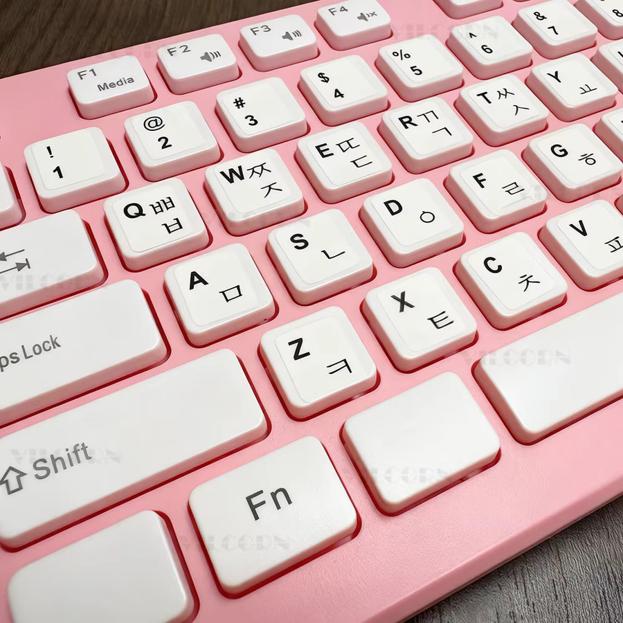 3er Set weiße koreanische Tastatur-Aufkleber von VILCORN als Buchstaben-Ersatz für MacBook, Laptop und Desktop-Tastaturen - Bild 3