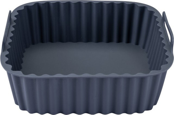 Fackelmann Silikonform für Heißluftfritteuse, eckig, grau, B/T/H: 15 x 15 x 5 cm