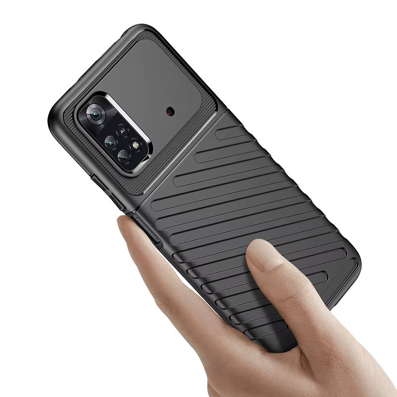 Stoßfeste Silikon-Handyhülle in Blau für Poco X4 Pro 5G und Poco M4 Pro - Bild 4
