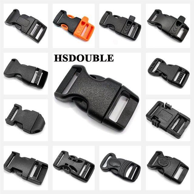 HSDOUBLE Kunststoff Gurtband mit Schnellverschluss-Schnalle in Schwarz, Breite: 1,5 cm - Bild 1