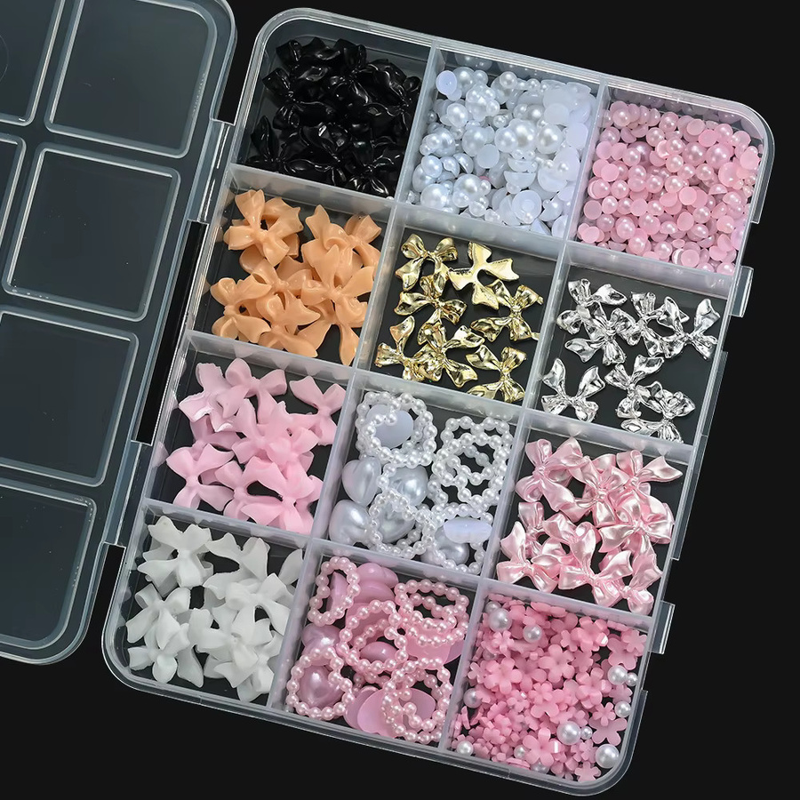 MAFANAILS Nail Art Charms, 3D Blume und Schleife, Perlen-Optik, Glänzend - Bild 6