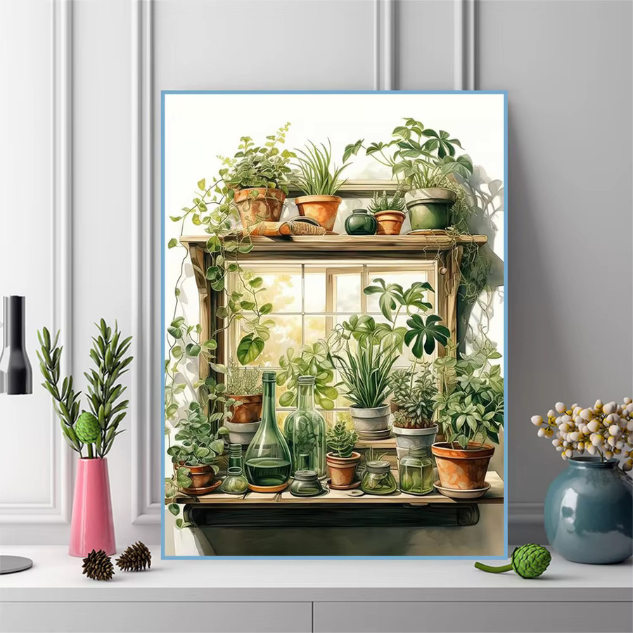 Evershine 5D-Diamant-Stickerei Set mit Landschafts- und Blumenmotiv, rund, mehrfarbig, Durchmesser: 30,0 cm - Bild 3