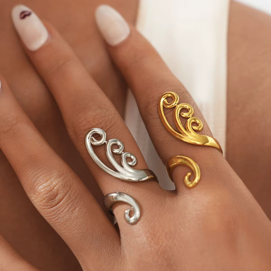 Uself Ringe Edelstahl, Gold, Unisex - Bild 3