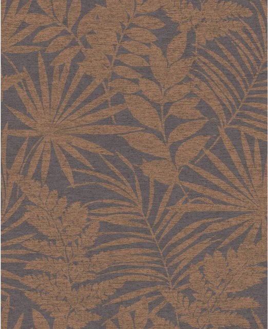 Superfresco Easy Vliestapete Fenne Dark Rust-brown mit floralem Design, Farbe: Braun und Grau, B: 0,52 m, L: 10,05 m - Bild 1