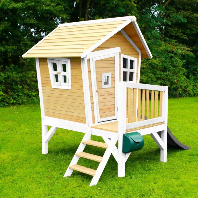 Axi Robin Spielhaus Braun-weiß mit Grauer Rutsche ab 2 Jahren - Bild 1