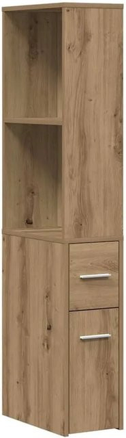 vidaXL Badschrank schmal mit Rollen in Artisan-Eiche, Farbe Braun, H x B x T: 135 x 22 x 41 cm - Bild 1