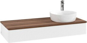 V&B Waschtischunterschrank Antao mit Frontstruktur und Beleuchtung, Farbe: Weiß, B/T/H: 120 x 50 x 19 cm - Bild 1