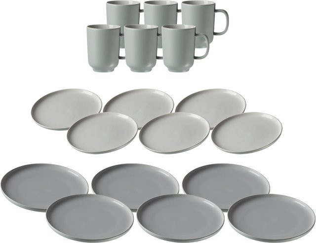 Ritzenhoff & Breker Tafelservice Jasper 18er Set aus Porzellan in Grau - Bild 1