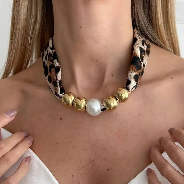 Salircon Halsband, Perle, Samt, Damen - Bild 1