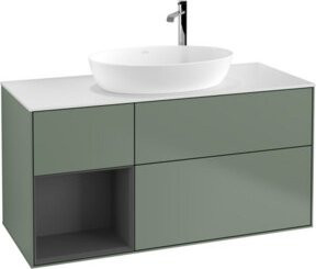 V&B Waschtischunterschrank Finion mit Wandbeleuchtung, Lackiert, Breite: 120 cm, Höhe: 60,3 cm, Tiefe: 50,1 cm - Bild 1