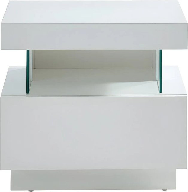 Nachttisch Fabio von Vente-unique in Weiß, moderner Nachttisch aus lackierter MDF-Platte, Höhe: 57 cm - Bild 1