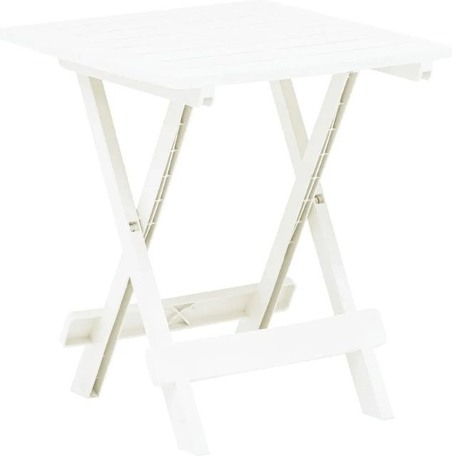 Furnicato Klappbarer Gartentisch aus Kunststoff in Weiß B/T/H: 43 x 45 x 50 cm - Bild 1