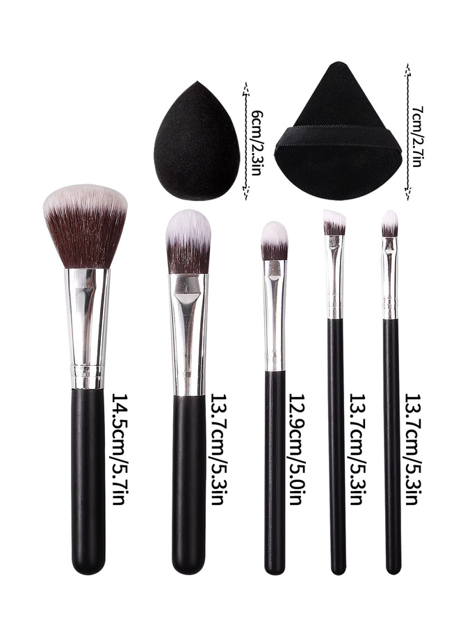 KOSSHOW Make-up-Pinsel-Set, 9-teilig, mit Puderschwamm und Puderquaste - Bild 5