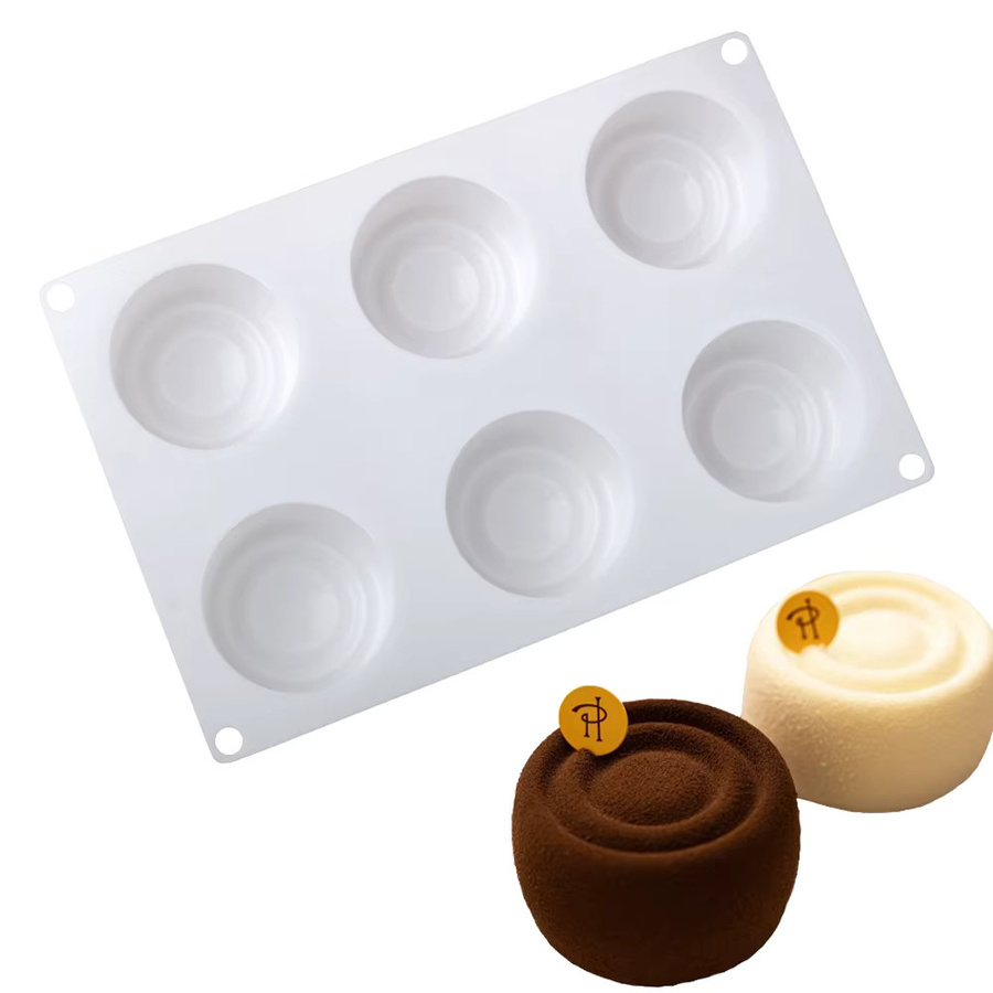 Meibum Silikonform für Mousse und Dessert mit 6 Kavitäten im internationalen Checkers-Design, weiß - Bild 3