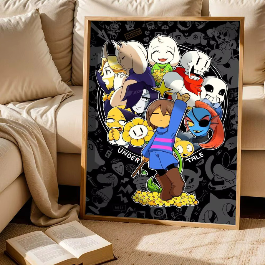 Hot Pixel Games Undertale Wandaufkleber, wasserfester und selbstklebender Poster-Wandsticker in Schwarz und Multicolour, B: 20,0 cm, H: 15,0 cm - Bild 4
