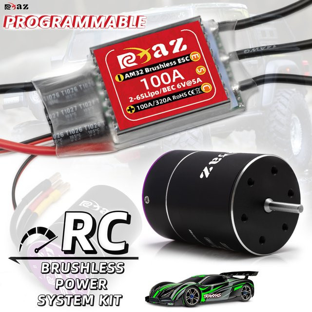 RCXAZ RC 3650 Bürstenloser Motor AM32 100A ESC Kit, 1:10, Zubehör - Bild 1