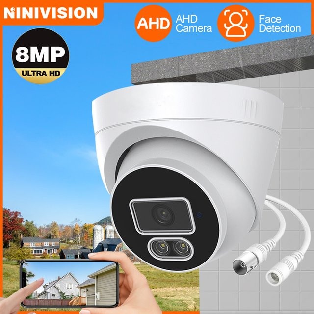 XMEYE 8MP CCTV Analog Dome Kamera mit 4K Auflösung, AHD Sicherheit Überwachungskamera für Innenräume, Farbe Nachtsicht und Gesichtserkennung, Weiß - Bild 1