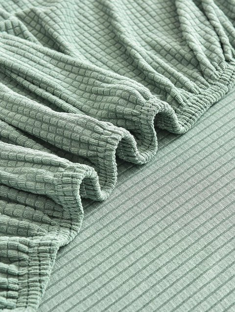Wasserdichter Jacquard Stretch Sofabezug in L-Form für dein Sofa, Farbe: Grün - Bild 1