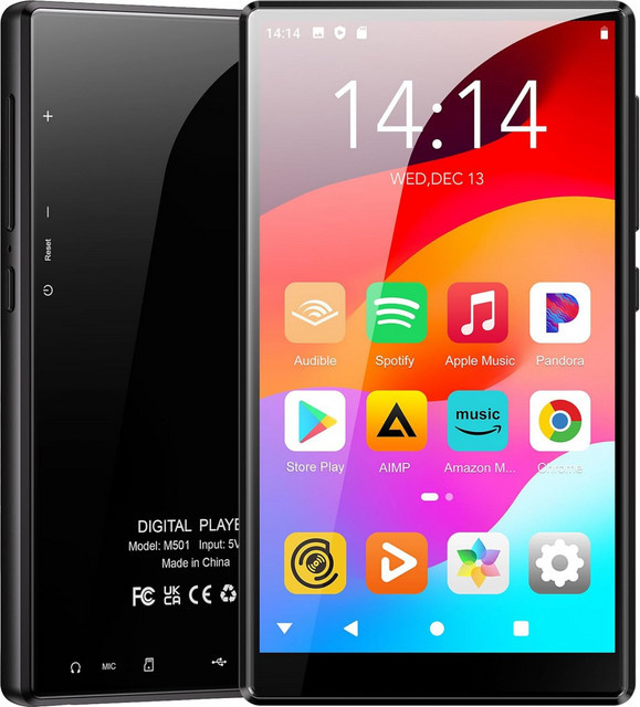 Oilsky M501 MP3-Player mit Bluetooth und WLAN, Android 9.0 MP4-Player mit 80 GB Speicher (16 GB + 64 GB), unterstützt bis zu 512 GB - Bild 1