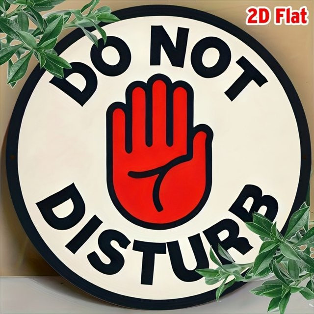 CIFBUY Vintage Do Not Disturb Aluminium-Metallschild rund mit rotem Finger-Symbol als Wanddekoration Durchmesser: 20,32 cm - Bild 1