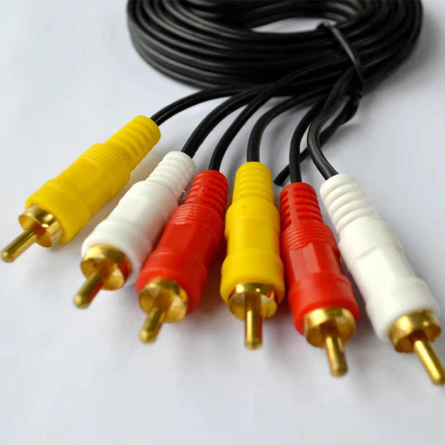 QXNY AV-Kabel 3 Cinch auf 3 Cinch Stecker auf Stecker, Mehrfarbig, Länge: 1,5 m - Bild 2