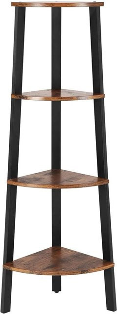 Vasagle Eckregal mit 4 Ebenen im Industrial-Design, Farbe Braun-Schwarz, B/T/H: 34 x 34 x 125 cm - Bild 1