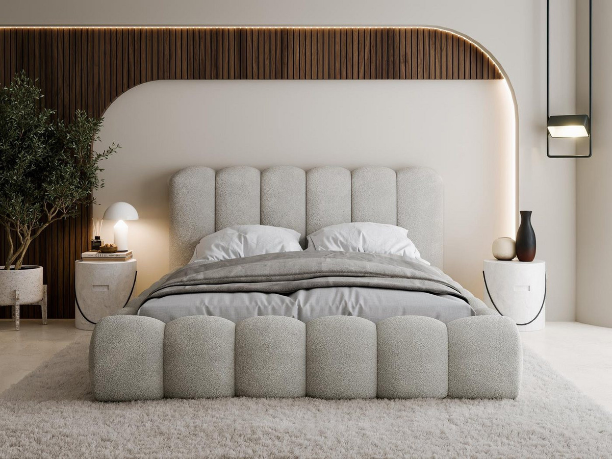 Compleo Polsterbett ERMS SLIM Wolkenbett mit Bettkasten und Kopfteil im Oversize-Look modern - Bild 1