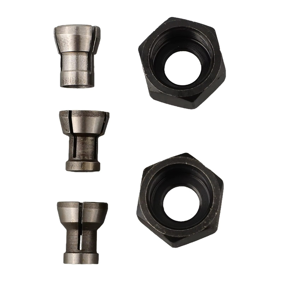 Vibratite Spannzange Adapter Set aus Stahl mit Mutter für Gravur- und Trimmmaschinen in Silber, M17 6/6,35/8mm - Bild 3