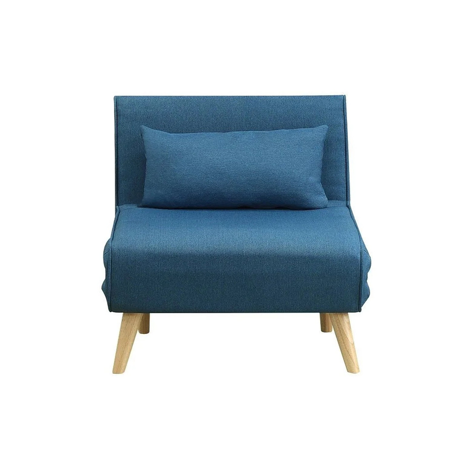 Vente-unique Schlafsessel Posio in Blau mit Metallrahmen und Stoffbezug - Bild 2