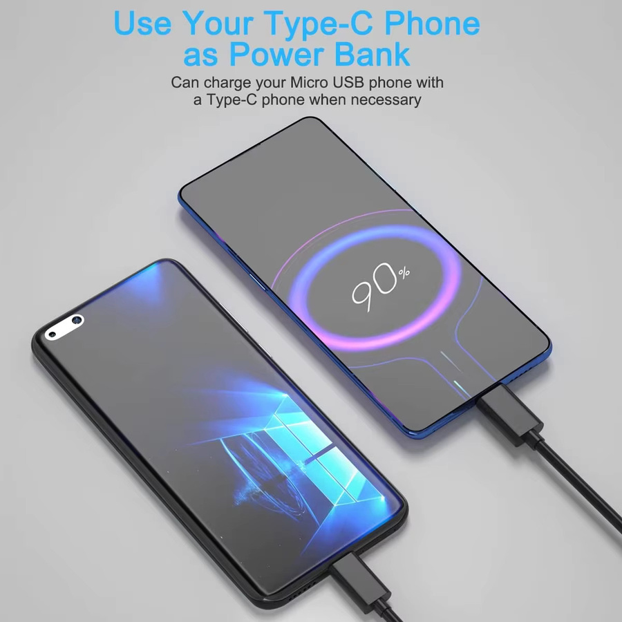 NNBILI USB-C auf Micro-USB Ladekabel in Schwarz für Samsung, Redmi, LG, Moto, Xbox One, PS4-Controller und Fire Tablets - Bild 5