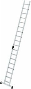 Munk Günzburger Aluminium Stufen-Anlegeleiter mit nivello-Traverse in Silber - Bild 1