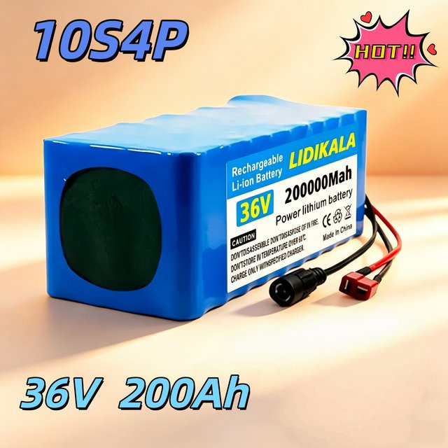 Lithium-Ionen-Akku 36V 200Ah 2000W 10S4P DC/T für E-Bike, Elektrofahrrad und Roller mit BMS in Blau - Bild 1