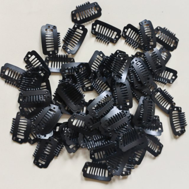 50 Stück Metall-Snap-Clips für Haarverlängerungen, schwarz, 2,3 cm - Bild 1