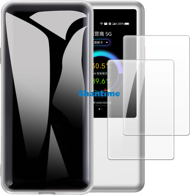 ZTE U60 Pro MU5250 Schutzset mit weicher Hülle und 2er-Pack Displayschutzfolien aus gehärtetem Glas in Transparent - Bild 1