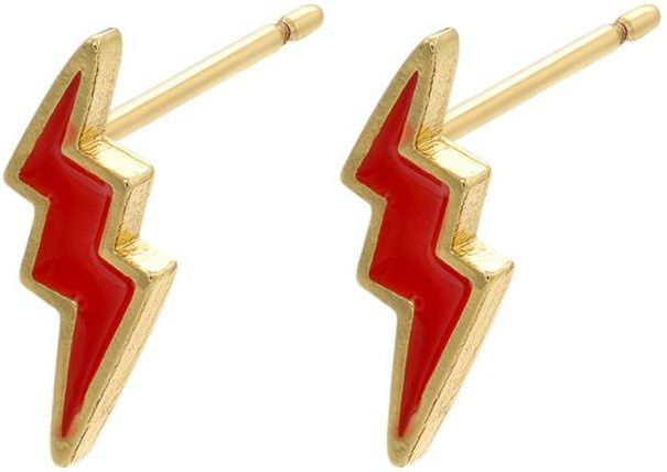 ZHUKOU Ohrstecker, Messing, Gold, Emaille, Damen - Bild 1