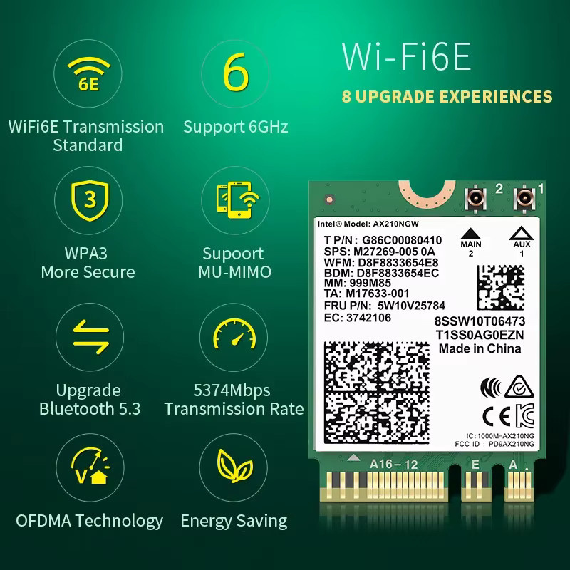 COMFAST AX210NGW WiFi 6E Netzwerkadapter mit Bluetooth 5.2, Tri-Band Mini-Wireless-Modul für Laptop, M.2 NGFF Anschluss - Bild 3