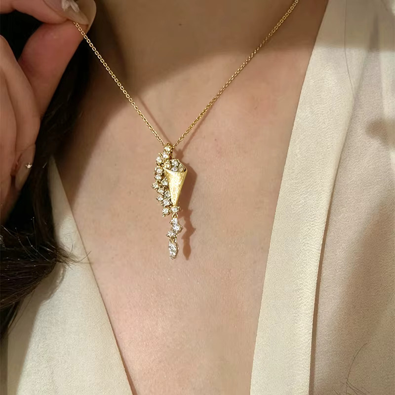 Lnngy Halskette, Moissanit, Gold, Messing, Damen - Bild 4