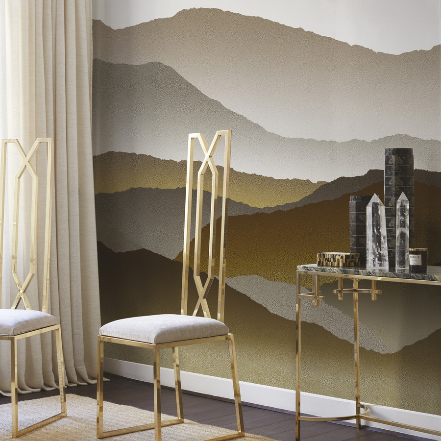 Nobilis Mural Ukiyo GRD50 Wandtattoo Abstract in Gold mit Textiloptik - Bild 1