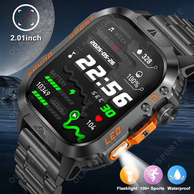 Ola Esporte Smartwatch, Schwarz, Herren, 2,01 Zoll, Wasserdicht - Bild 1