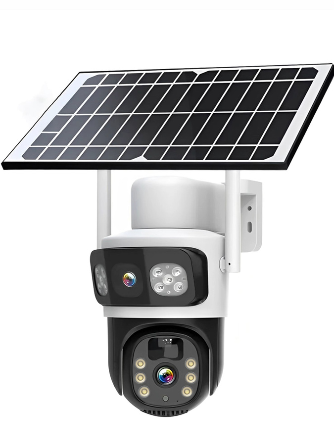 V380 4K 4+4MP Solarbetriebene WiFi Außen-IP-Kamera mit PTZ-Nachtsicht, PIR-Menschenerkennung und drahtloser CCTV-Überwachung in Weiß - Bild 4