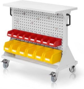 Kappes RasterMobil Gr. 2 Rollbarer Rollcontainer mit 2 Loch- und 2 Schlitzplatten in Grau RAL 7035, Höhe: 93 cm - Bild 1