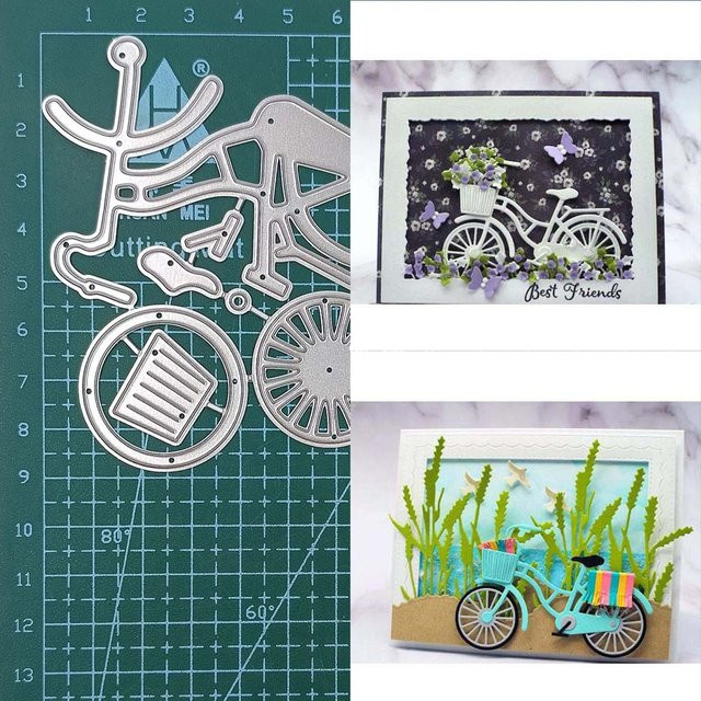 Metall Stanzform Fahrrad in Grau für Scrapbook, Papier und DIY-Bastelprojekte - Bild 1