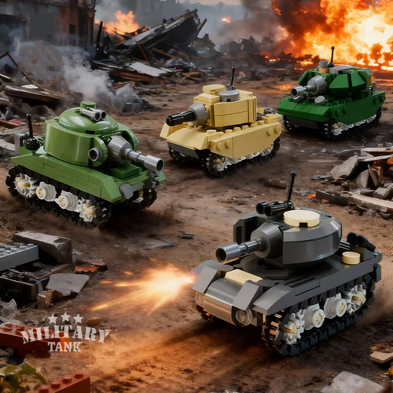 HOVFELER Militärpanzer-Bausteine, Armee-Panzer, Fahrzeuge - Bild 2