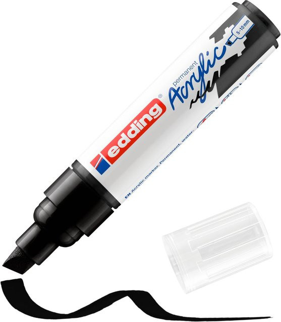 edding 5000 Acrylmarker Breit in Schwarz mit Keilspitze und Pigmentfarbe - Bild 1