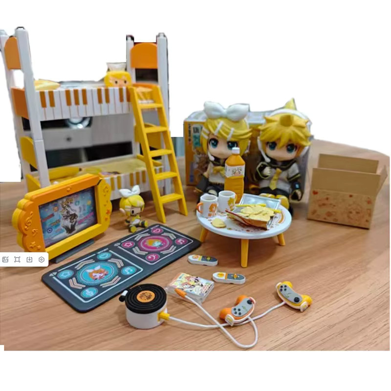 Bandai Anime Hatsune Miku Kagamine Rin Len Zimmer DIY Miniatur Szene, 6-teiliges Set, Puppe, Kunststoff - Bild 3