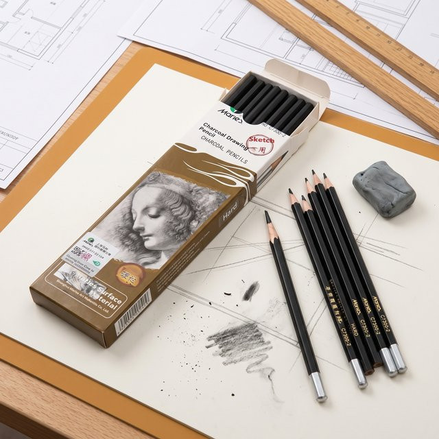 Marie's Graphitstifte Set mit 2 gemischten Härtegraden für Zeichnen und Skizzieren in Schwarz - Bild 1